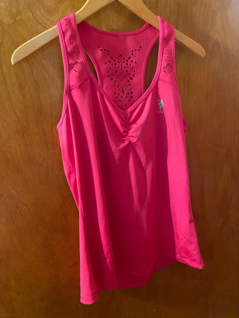 U.S. Polo Assn. Laser-Cut Activewear Racerback Tank Size Large